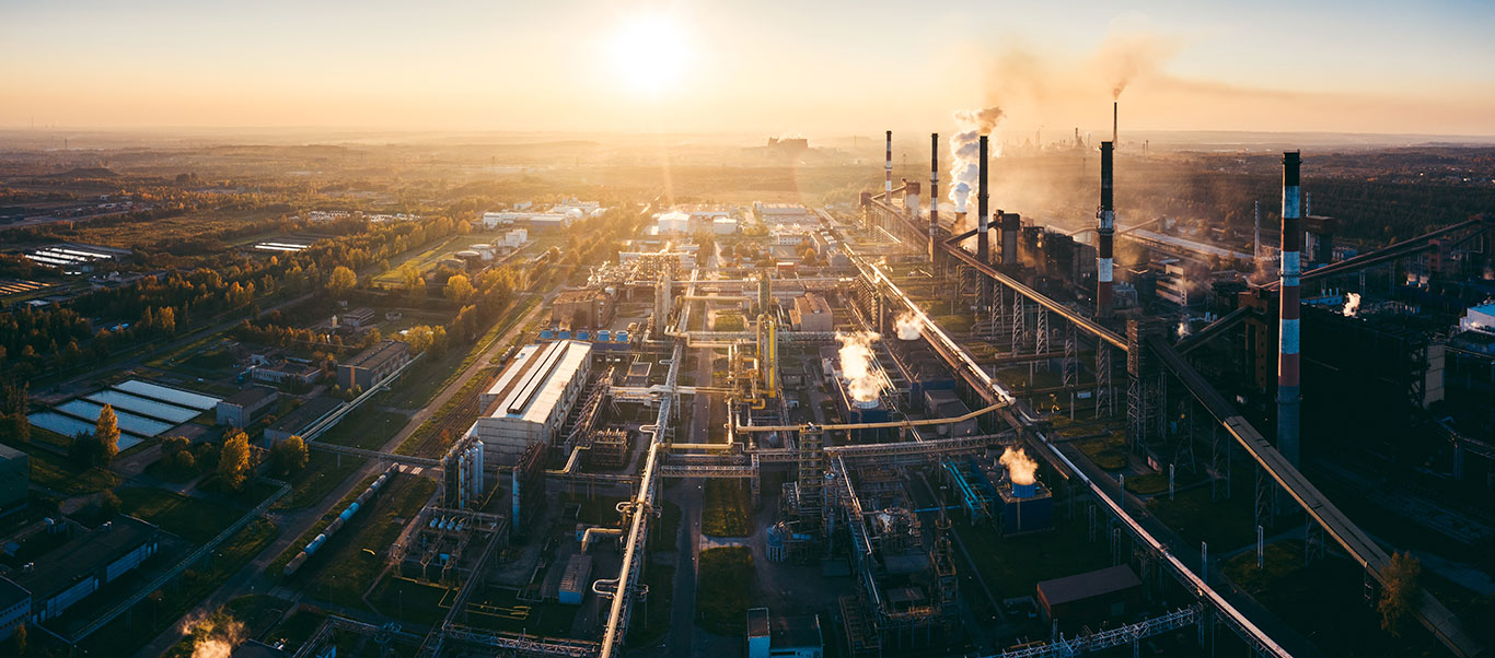Semaine de l'industrie Vue aérienne d'un site industriel