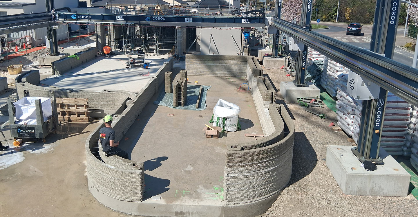 Impression 3D béton d'un bâtiment pour le projet Viliasprint2 de Plurial Novilia