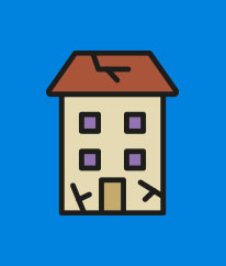 Illustration d'un immeuble d'habitation avec fissures