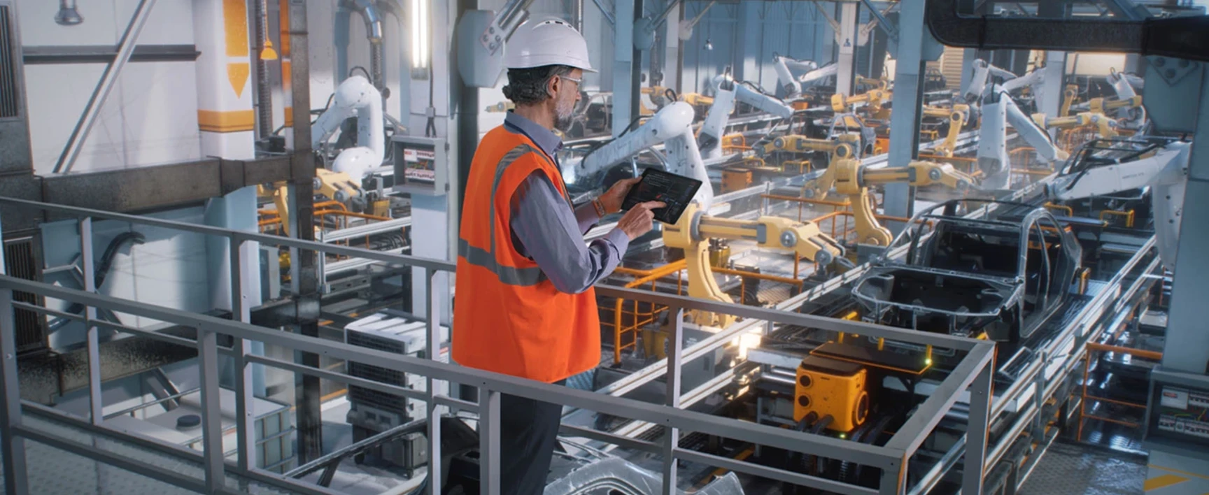 Chaine de production robotisée dans une usine