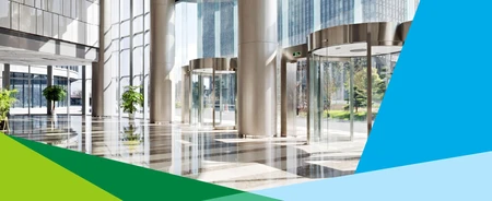 Hall d'entrée d'un immeuble tertiaire