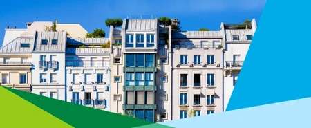 Façades d'immeubles tertiaire et logements