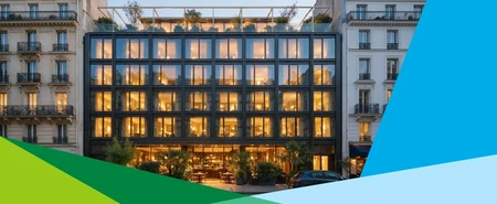 Bâtiment tertiaire avec bureaux et restaurent au rez-de-chaussée